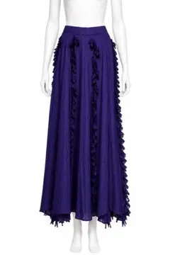 【pleats please】ロングスカート パープル フリンジ size3のサムネイル