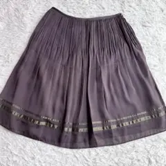 組曲　KUMIKYOKU プリーツ　フレアスカート　ブラウン　1（S）