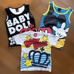 BABY DOLL ノースリーブタンクトップとTシャツセット 100cm