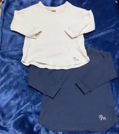 【美品セット】petit main ワッフルTシャツ 90 2枚