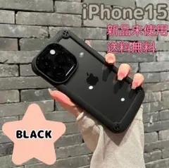 iPhone15ケース シリコン シンプルクリア 透明 ハード ブラック　スマホ