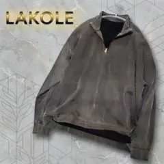 LAKOLE ハーフジップ スウェット グレーM ウォッシュドハーフZIPのサムネイル