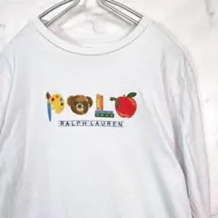 ポロラルフローレン ポロベア Tシャツ 長袖 M相当 白 B0351