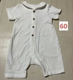 UNIQLO ベビー ロンパース カバーオール 半袖60cm ホワイト
