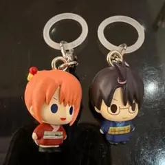 銀魂 神楽 新八 ミニフィギュア キーホルダー 2点セット