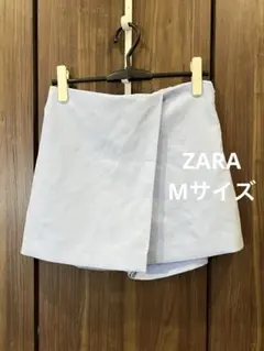 ZARA ミニスカート 水色 スコート キュロット スカパン スカートパンツ M