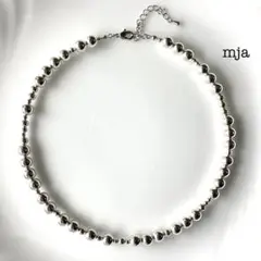 シルバー　バブルネックレス