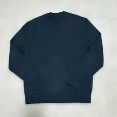 UNIQLO カシミヤ100 Vネックセーター長袖　L グリーン