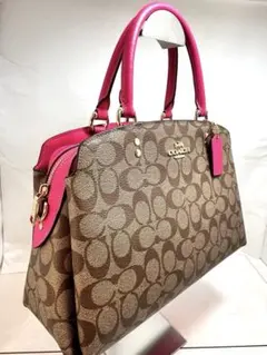 未使用美品★ COACH 2WAY PVCレザー ショルダーバッグ シグネチャー