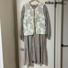 【値下げ不可】　nikoand... カラミストライプワンピース　ベスト　セット
