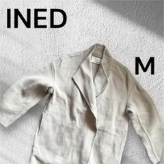 INED ノーカラージャケット M イネド　アウター　ノーカラー　レディース　毛