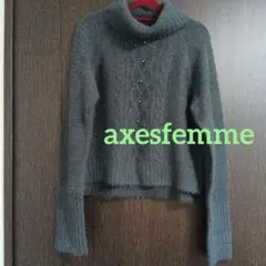 【axesfemme】グレー タートルネック セーター