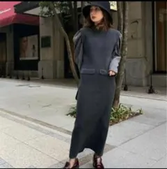 AmeriVINTAGE アメリヴィンテージ パフスリーブタイトワンピース 黒M