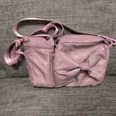 エニィファム☆リボン刺繍 ショルダーバッグ ピンクパープルのサムネイル