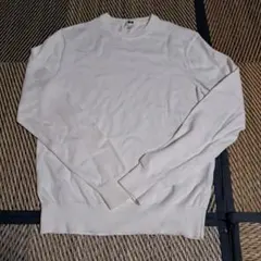 ユニクロ　メンズS　ホワイト薄手ニット
