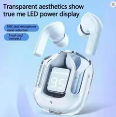 【新品】Bluetooth ワイヤレスイヤホン LEDバッテリー残量表示