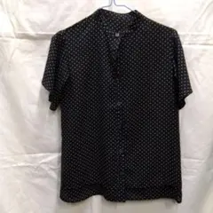 f1　ドット柄 半袖シャツ 黒　レイ カズン　フリーサイズ