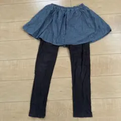 スカッツ デニム風スカート レギンス付き 140cmのサムネイル