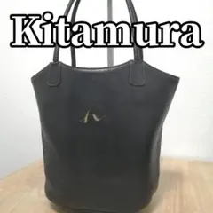 キタムラ トートバッグ ブラック PVCコーティング Kロゴ スカラップ 