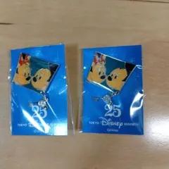 「非売品」東京ディズニーリゾート 25周年ピンバッジとミッキー　2個セット