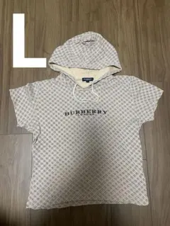 BURBERRY チェック　フード付きTシャツ L 平成　Y2K 着痩せ　細見え