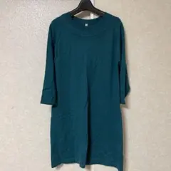 ベルメゾン ニット ワンピース チュニック 7分袖