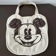 Disney ミッキーマウス トートバッグ キャンバス　ベージュ　生成り