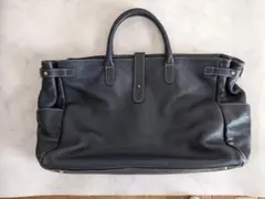 【ほぼ未使用】マッシモ MASSIMO ネイビー レザー トートバッグ シボ革