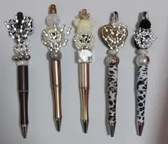 ハンドメイド　手作り　ビーズ　ボールペン5本セット　まとめ売り