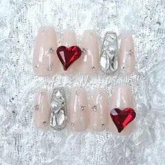 ネイルチップ オーダー ちゅるん フレンチガーリー ワンホン 韓国 量産型 ホロ