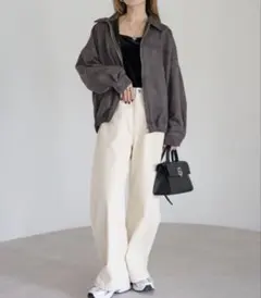 半額以下‼️ボンジュールサガン✨ フェイクスエードジップジャケット✨