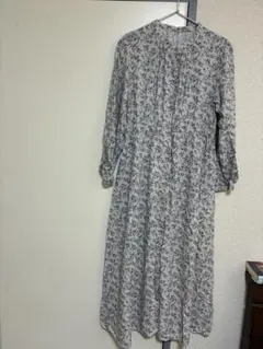 GLOBAL WORK 花柄ロングシャツワンピース