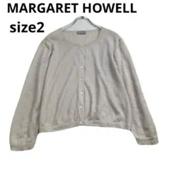 MARGARET HOWELL リネン　カーディガン ベージュ 長袖のサムネイル