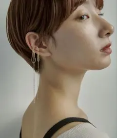 GOLDY ロングレングスリボンイヤーカフ シルバー