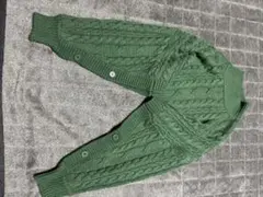 緑色 ケーブル編み 長袖ニットmoussyマウジー