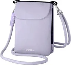 ［新品］スマホポーチ スマホショルダー 斜めがけ 携帯ポーチ 軽量（パープル）