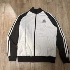 adidas ジップアップジャケット M ホワイト/カーキ