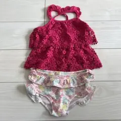 セパレート水着 110cm ピンク 花柄