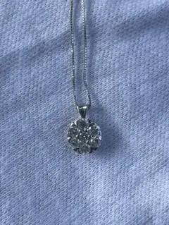 K18 18金 ダイヤモンド ネックレス 花 トップ付きネックレス 0.3ct