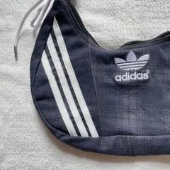 adidas 3本ライン　チェック柄　リメイク　古着　バッグ　デニム　再構築