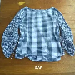 GAP ギンガムチェック フリルスリーブ M