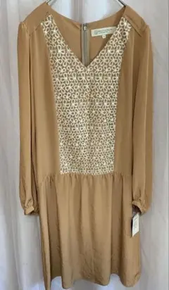 未使用 BEAUTY&YOUTH オレンジ ロングワンピース S レース　秋色