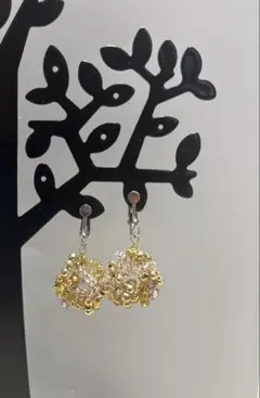 ビーズピアス　フープ型　 ハンドメイド　sale