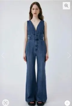 MOUSSY デニム Vネックオーバーオール 新品タグ付き - メルカリ