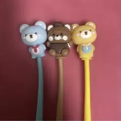 韓国 ゆらゆらマスコットゲルペン くねくねボールペン 3本セット 韓国っぽ