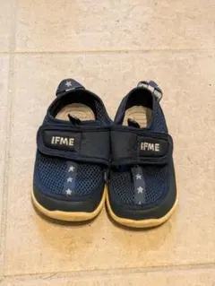 IFME ネイビー ベビーシューズ マジックテープ 14.5cm