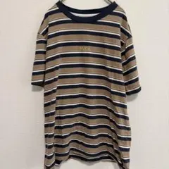 RVCA メンズ ボーダー Tシャツ ブラウン ネイビー Ｓ　コットンのサムネイル