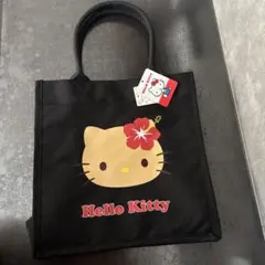 日焼けハローキティ　トートバッグ　ブラック　サンリオ　アベイル