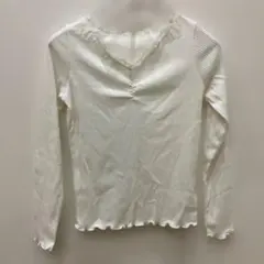 RETRO GIRL ホワイト レース付き 長袖Tシャツ 白 フリーサイズ