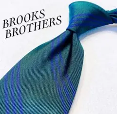 BROOKS BROTHERS グリーン ストライプ ビジネス シルク アメトラ
